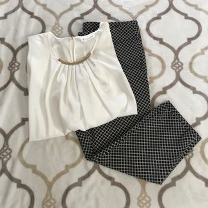 7th Avenue New York & Company Ivory Blouse XL